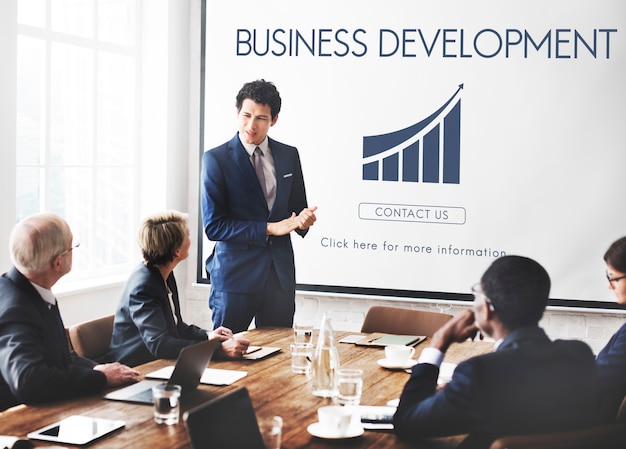 Foto gratuita business development startup crescita statistiche concept