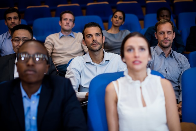 Business executives participating in a business meeting