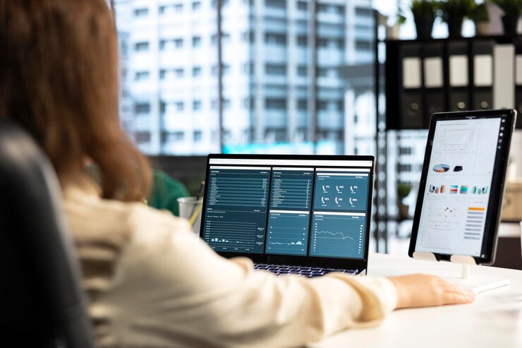 Free Photo business leader and trader searching for a new investment solution