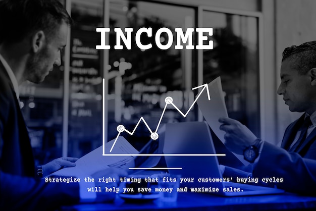 Business line graph upward arrow report