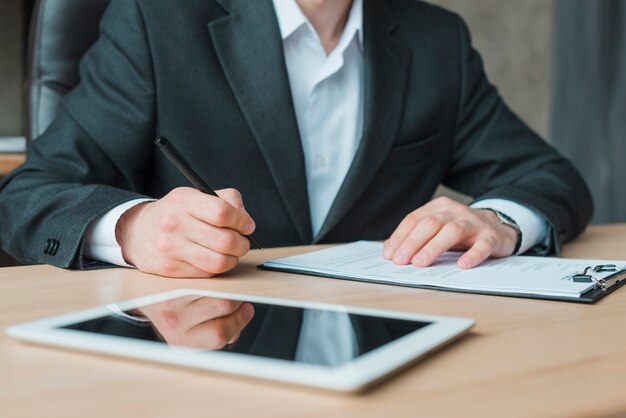 Business man working in a office desktop