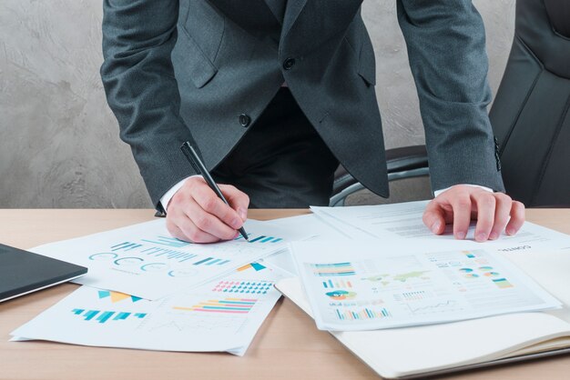 Business man working in a office desktop