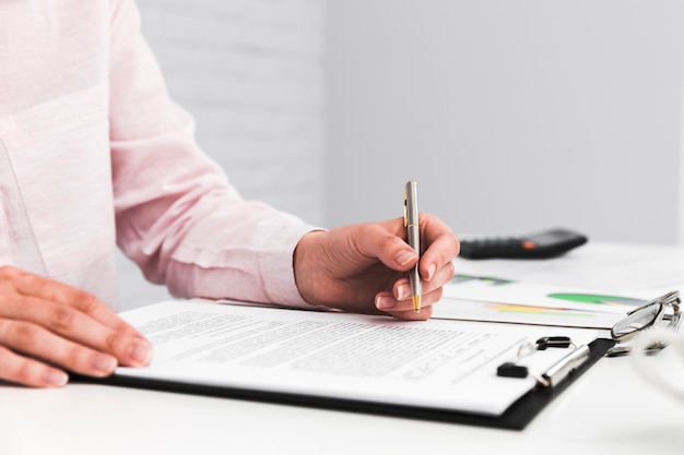 Business man working in a office desktop