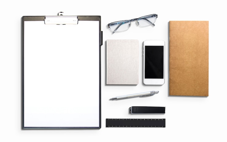 Free Photo business and marketing elements isolated on white.