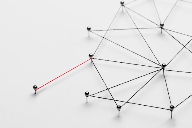 Business network background, connecting dots, technology design