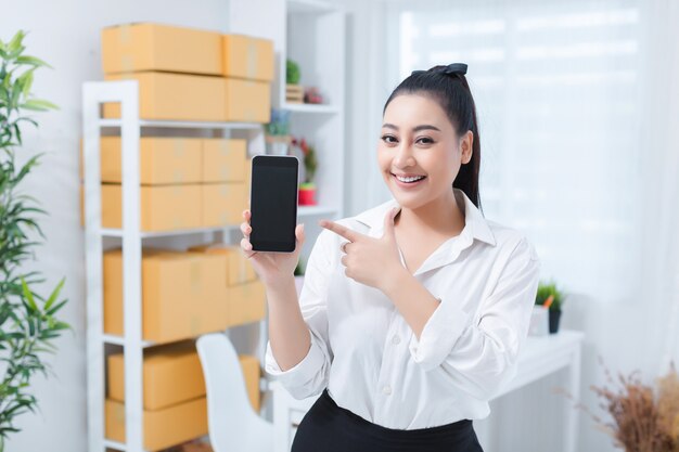 business owner working at home office 