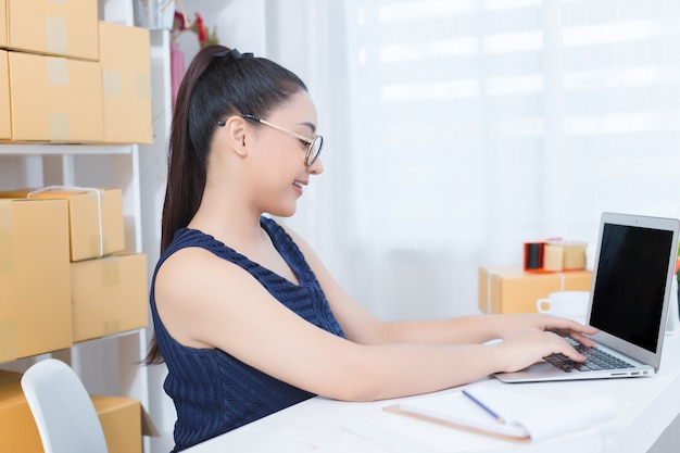 business owner working at home office 