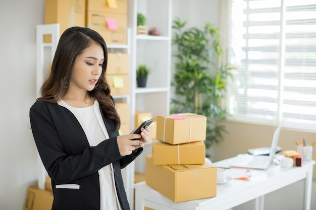 business owner working at home office 