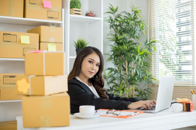 business owner working at home office 