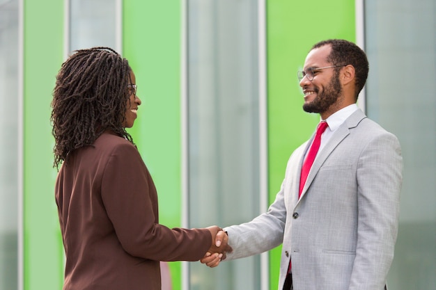 Free photo business partners greeting each other