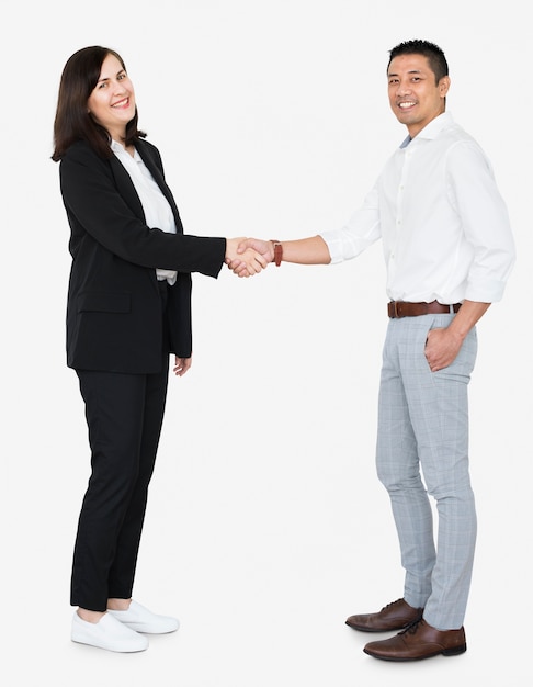 Business partners in a handshake