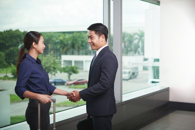 Business partners Meeting in Airport