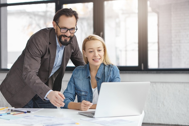 Business partners working in office