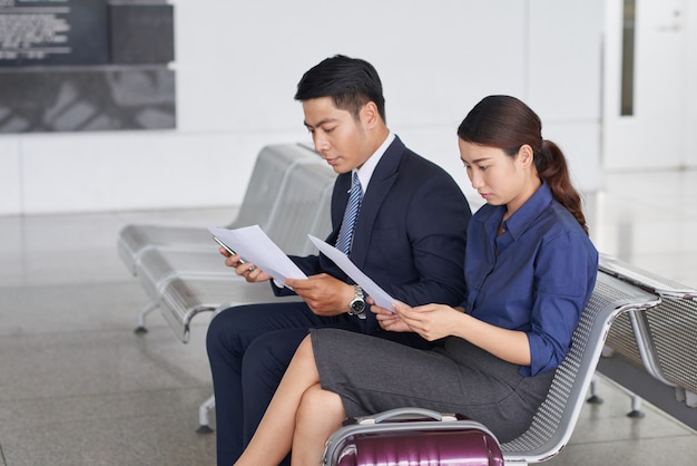 Business People in Airports Waiting Area