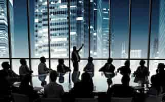 Free photo business people in a board room meeting