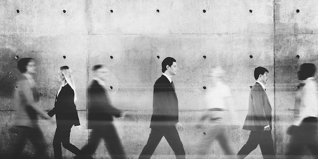 Free photo business people commuter walking abstract  concept