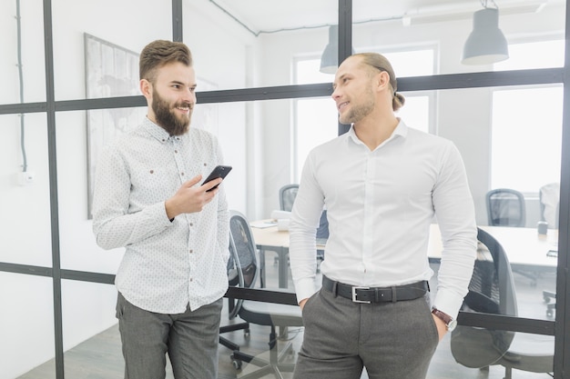 Business people conversating in office