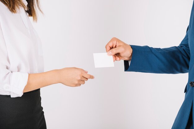 Business people exchanging business card