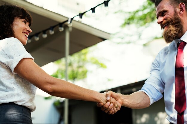 Business people greeting and handshake