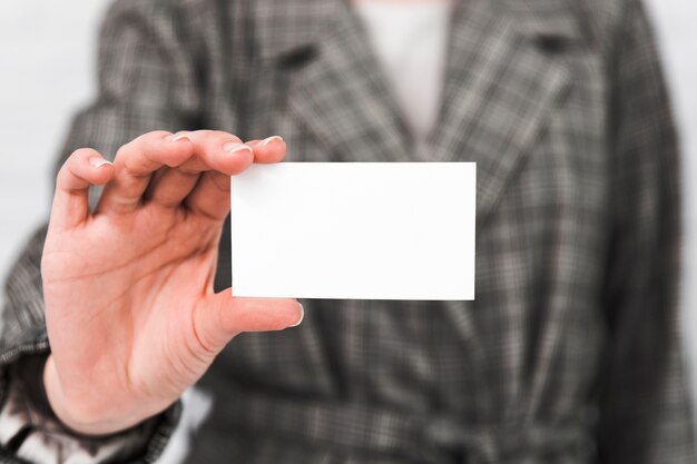 business people showing blank business card
