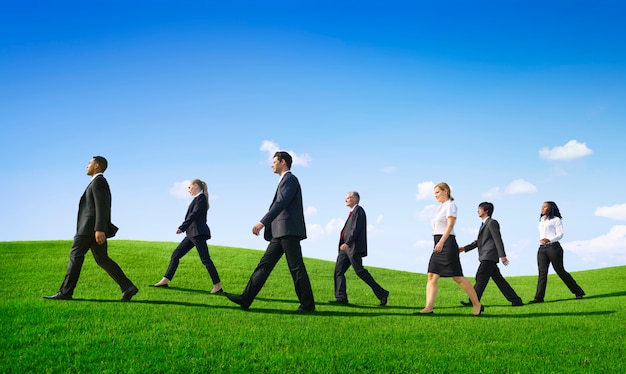 Business People Walking Outdoors the Way Forward