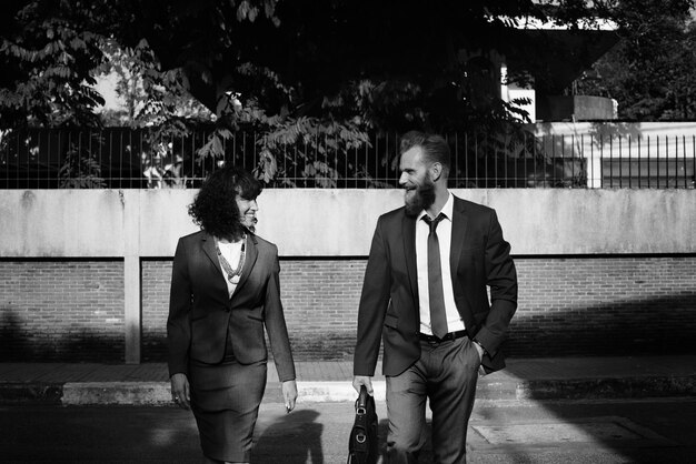 Business people walking together in the city