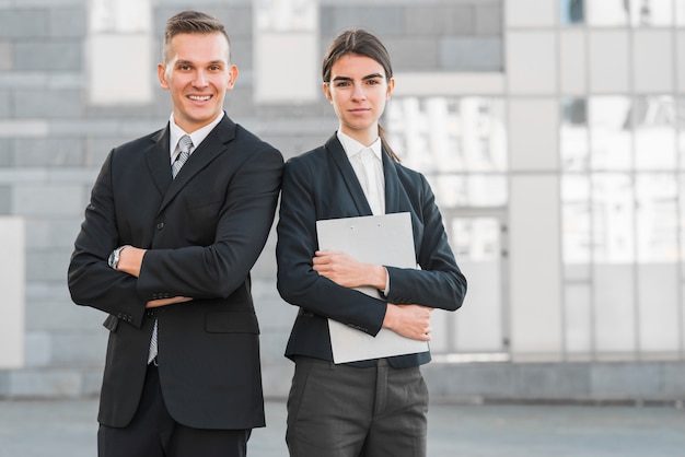 Business people with clipboard