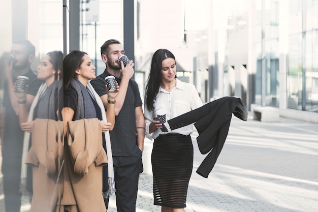 Business people with coffee