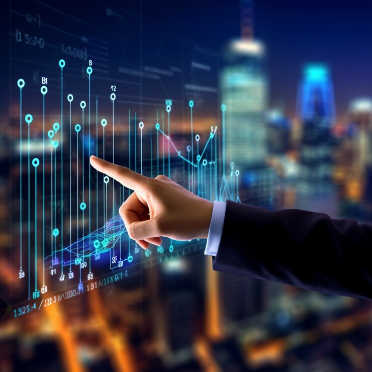Free Photo business person in futuristic business environment