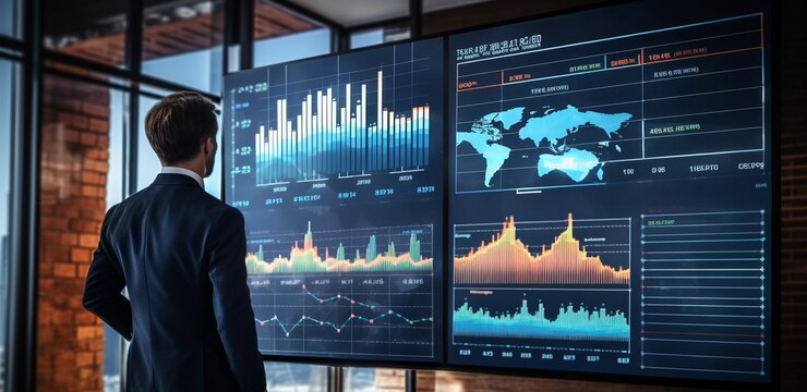 Free Photo business person in futuristic business environment