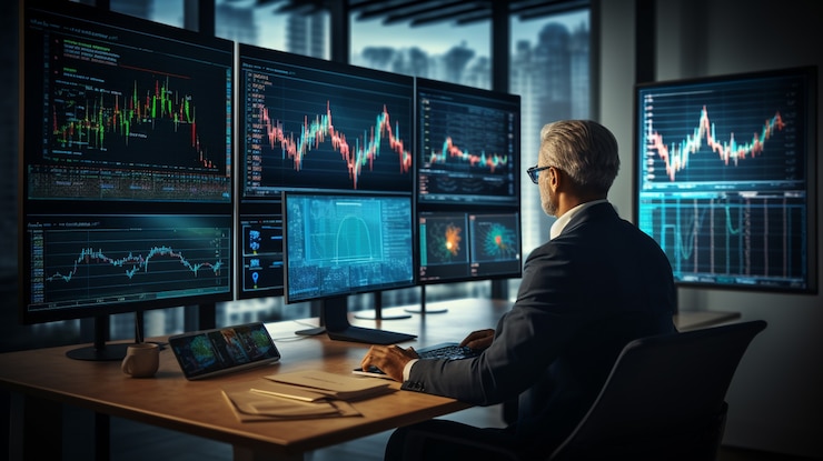 Free Photo business person in futuristic business environment