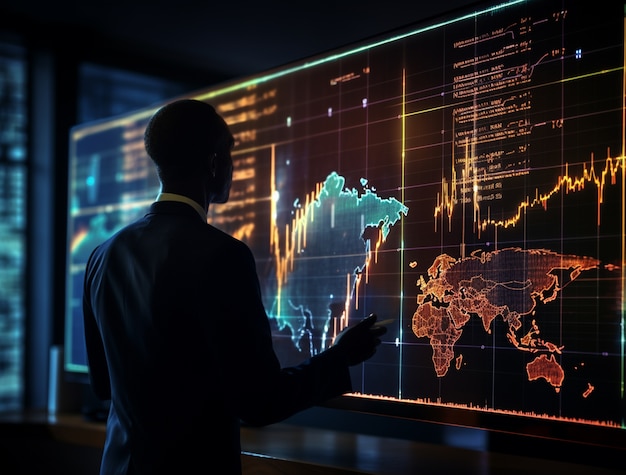 business person in futuristic business environment