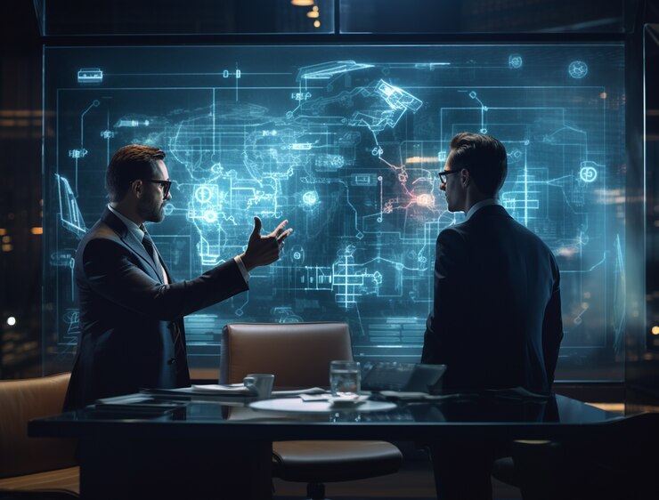 Free Photo business person in futuristic business environment