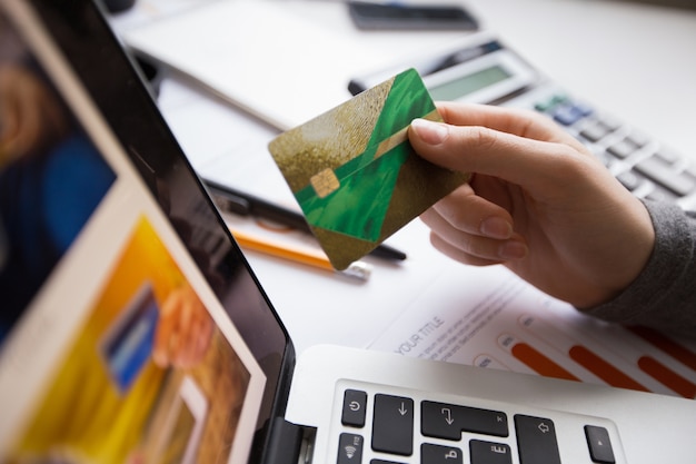 Business Person Hand Holding Credit Card