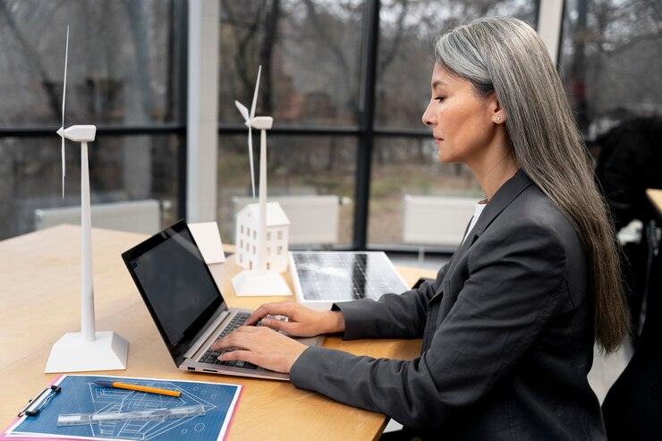 Free Photo business person planning for alternative energies