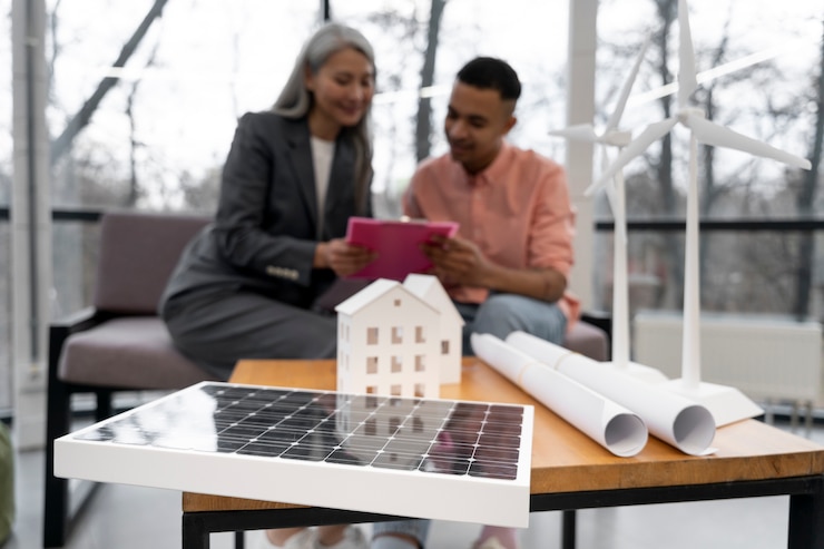 Free Photo business person planning for alternative energies
