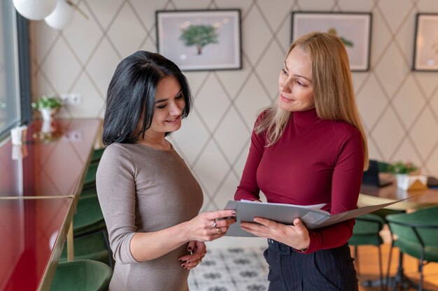 business person training beginner in internship
