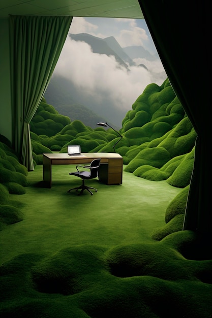 Business scene with nature