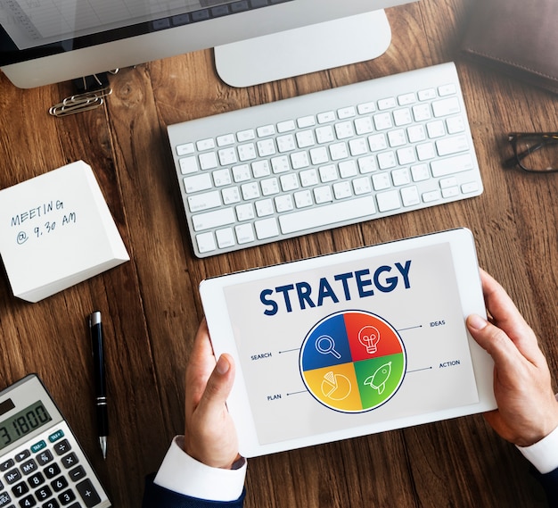 Foto gratuita business startup imprenditore strategia target concept