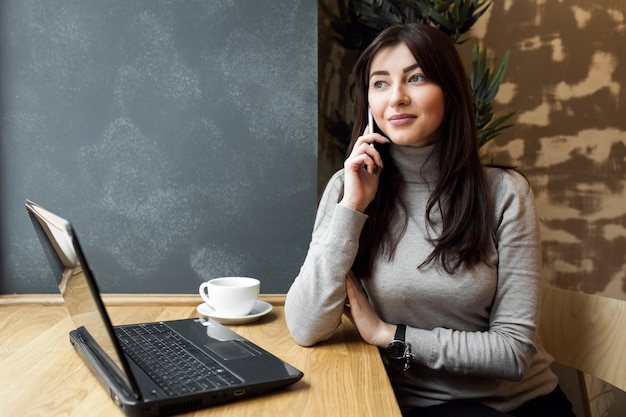 business using woman internet working