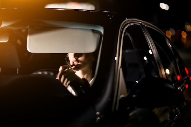 Business woman in car