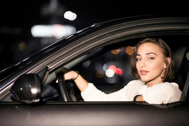 Business woman in car