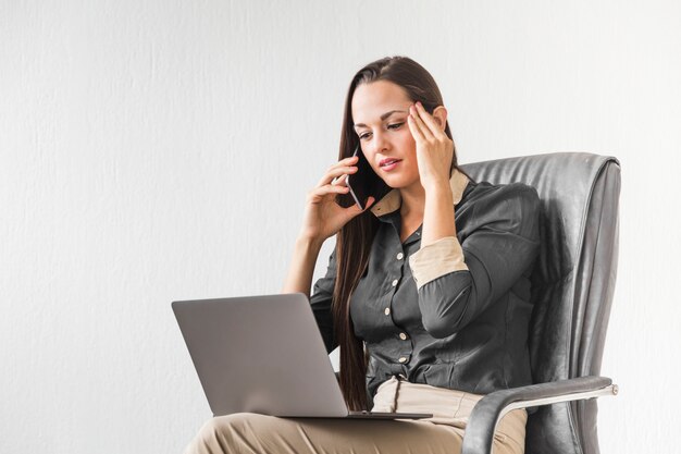 Business woman having problems at work