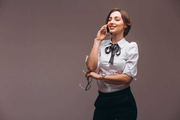 Business woman isolated talking on the phone