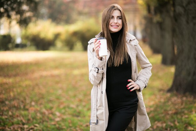 Business woman with coffee