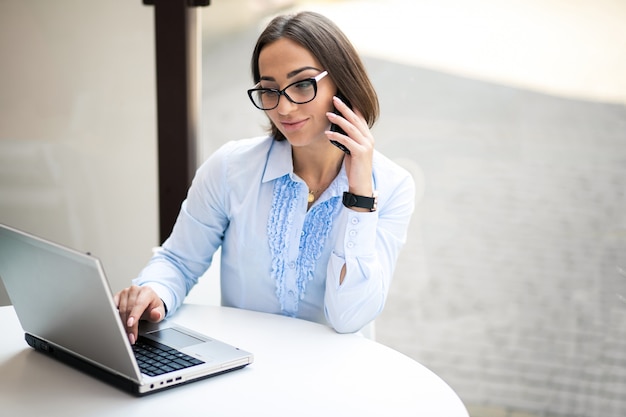 Business woman with laptop