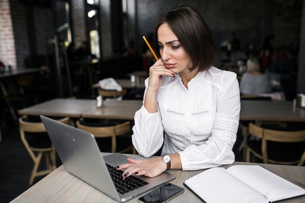 Business woman with laptop