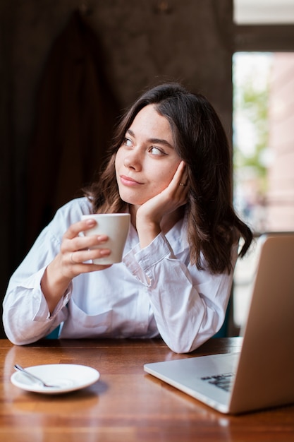 Business woman working mock-up