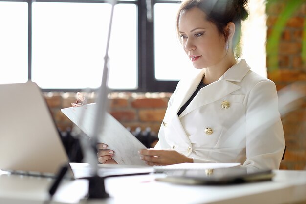 Business woman working at the office