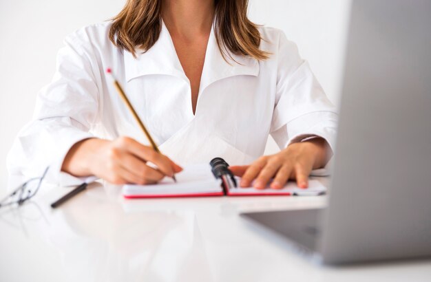 Business woman working in a office